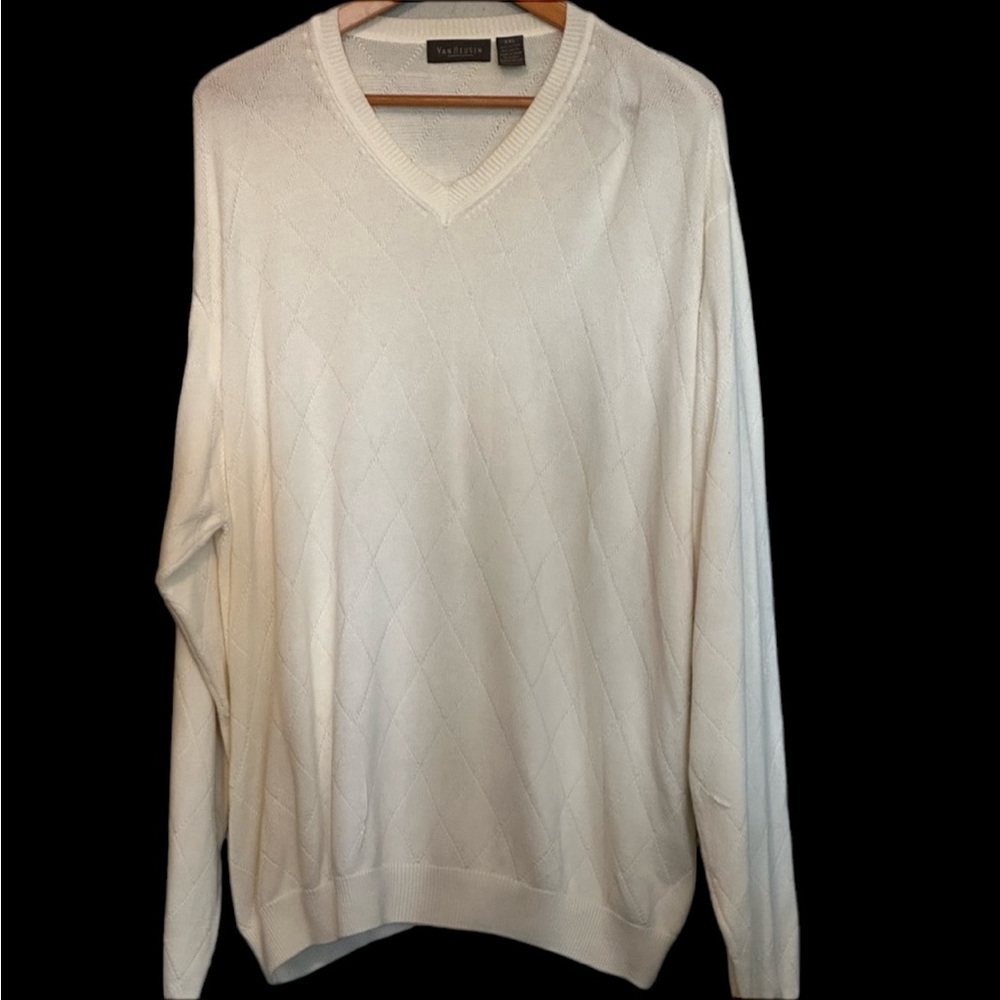 Van Heusen Golf White Cotton Sweater XXL 2XL NWOT